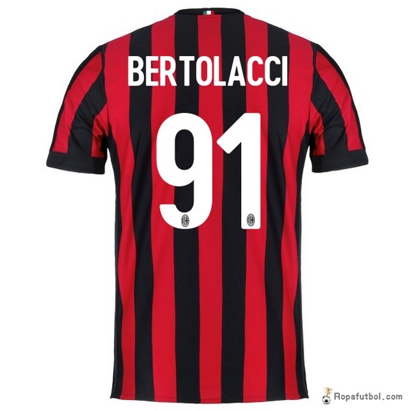 Camiseta AC Milan Replica Primera Ropa Bertolacci 2017/18 Rojo